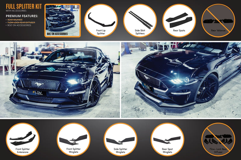 GT Mustang S550 FN Full Lip Splitter Set