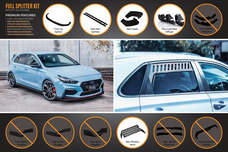 Hyundai i30N Hatch PD (2018-2020) Full Lip Splitter Set