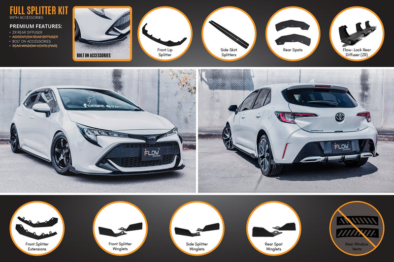 Toyota Corolla MZEA12R/ZWE211R 2018+ Full Lip Splitter Set