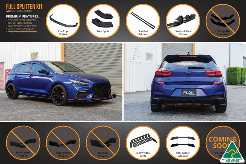 Hyundai i30 N Line Hatch PD (2018-Current) Full Splitter Lip Set