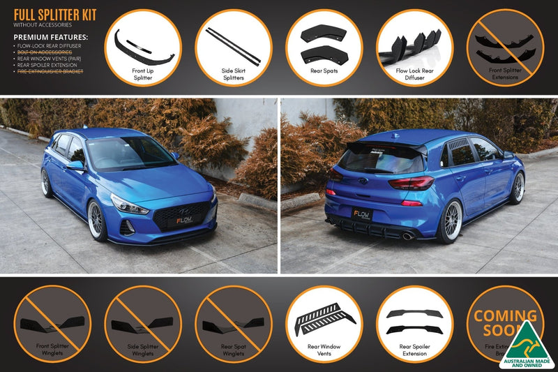 Hyundai i30 SR Hatch (2017-2018) Full Lip Splitter Set