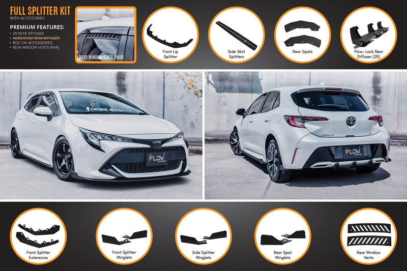 Toyota Corolla MZEA12R/ZWE211R 2018+ Full Lip Splitter Set