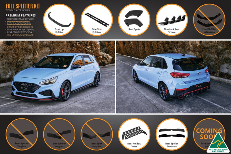 Hyundai i30N Hatch PD Facelift 2021 Full Lip Splitter Set