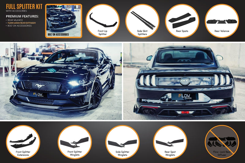 GT Mustang S550 FN Full Lip Splitter Set