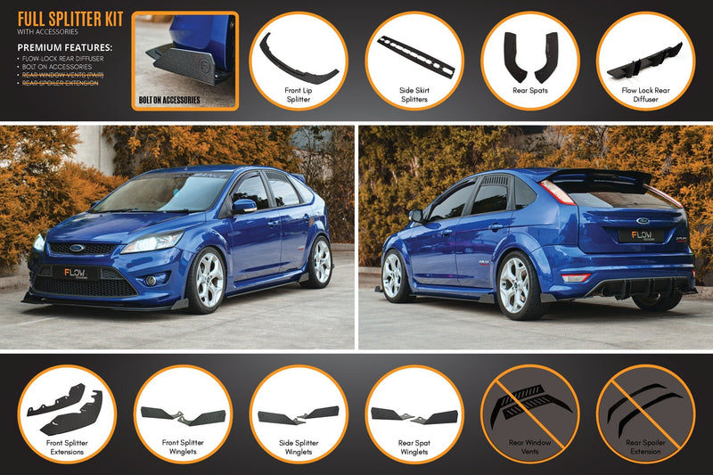 Ford Focus XR5 Turbo V3 Full Lip Splitter Set