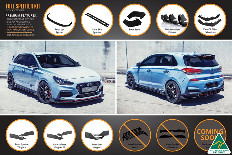 Hyundai i30N Hatch PD (2018-2020) Full Lip Splitter Set