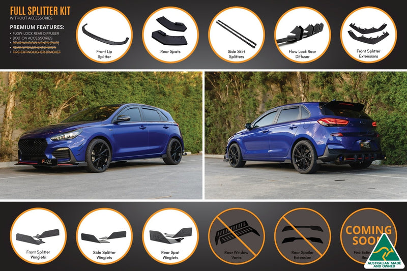 Hyundai i30 N Line Hatch PD (2018-Current) Full Splitter Lip Set