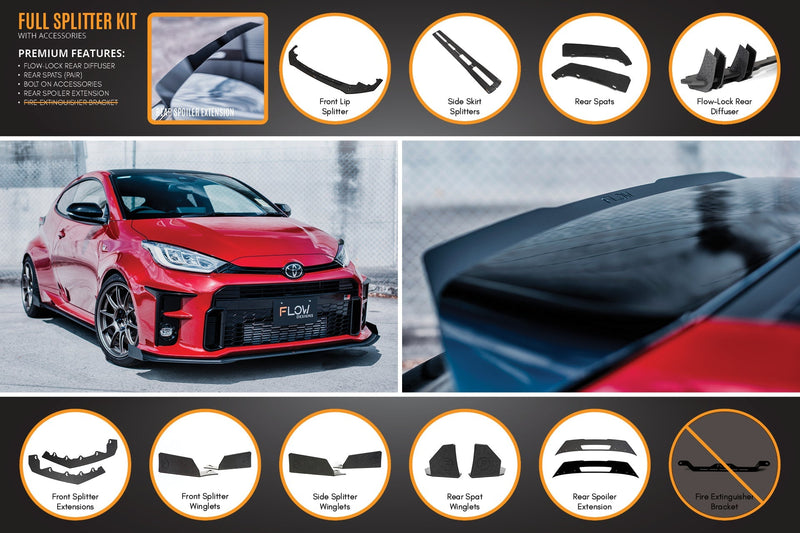 Toyota GR Yaris Full Lip Splitter Kit With Rear Diffuser