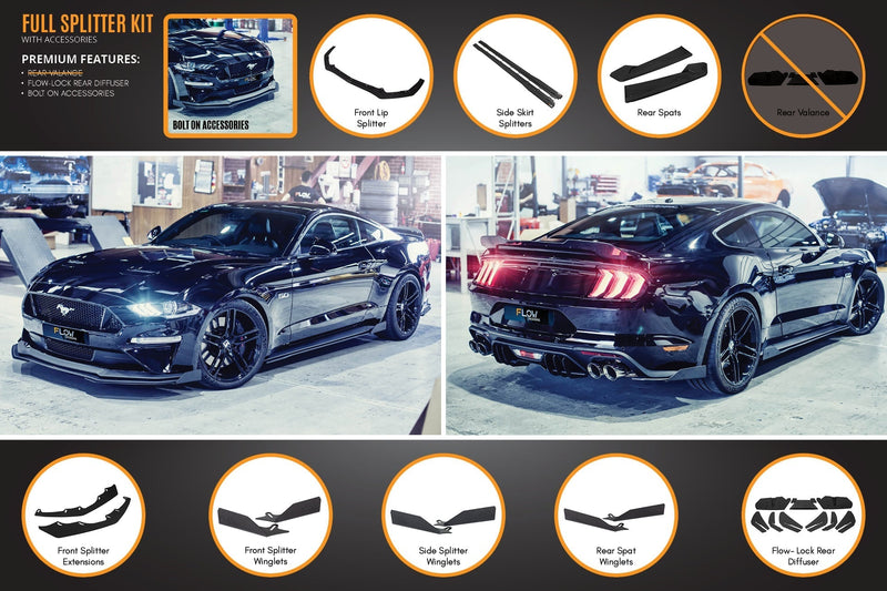 GT Mustang S550 FN Full Lip Splitter Set