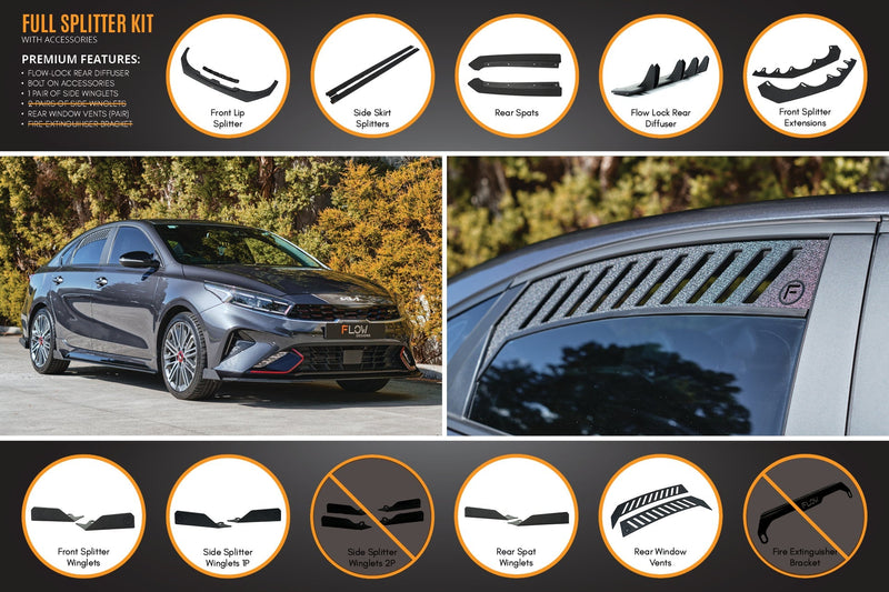 KIA Cerato GT Sedan Facelift Full Lip Splitter Set