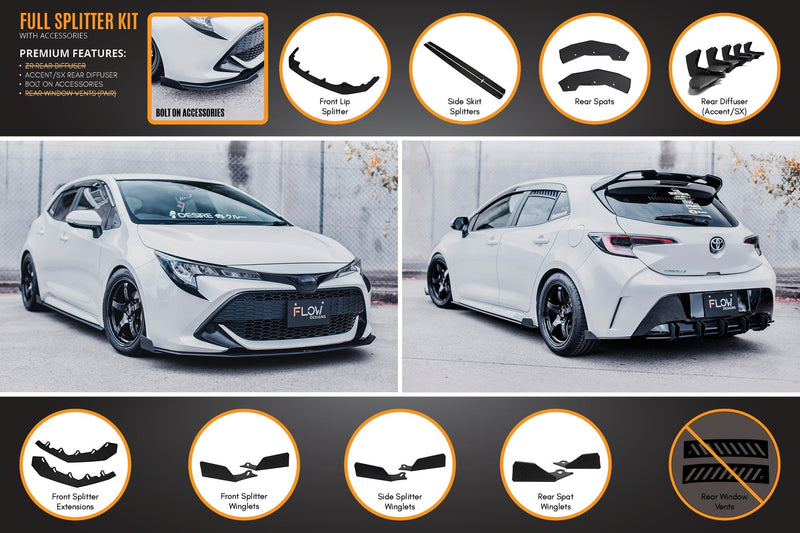 Toyota Corolla MZEA12R/ZWE211R 2018+ Full Lip Splitter Set