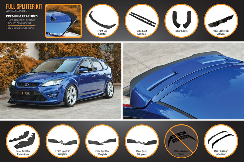 Ford Focus XR5 Turbo V3 Full Lip Splitter Set