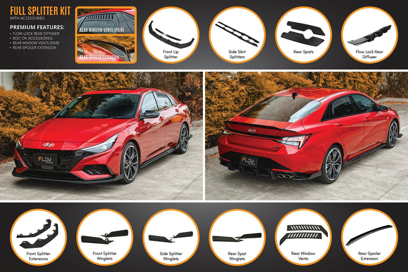 Hyundai Elantra N Line CN7 Sedan 2020 Full Lip Splitter Set