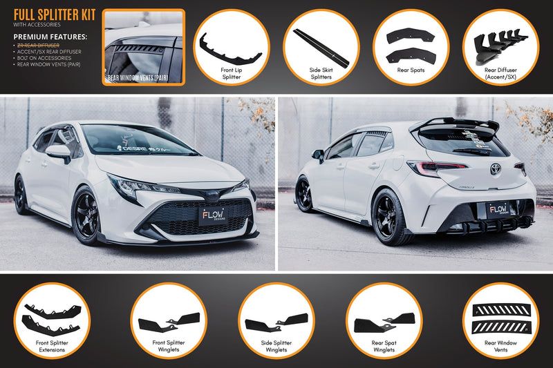 Toyota Corolla MZEA12R/ZWE211R 2018+ Full Lip Splitter Set