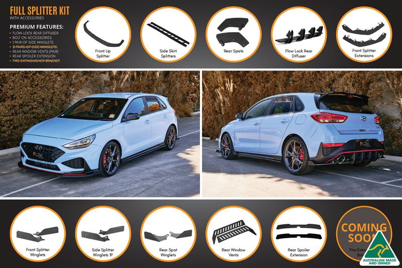 Hyundai i30N Hatch PD Facelift 2021 Full Lip Splitter Set