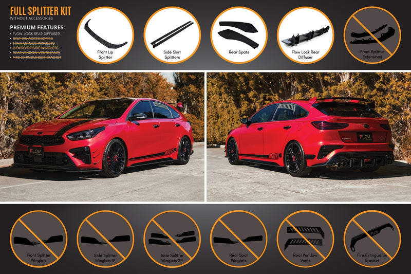 KIA Cerato GT Hatch Pre-Facelift Full Lip Splitter Set