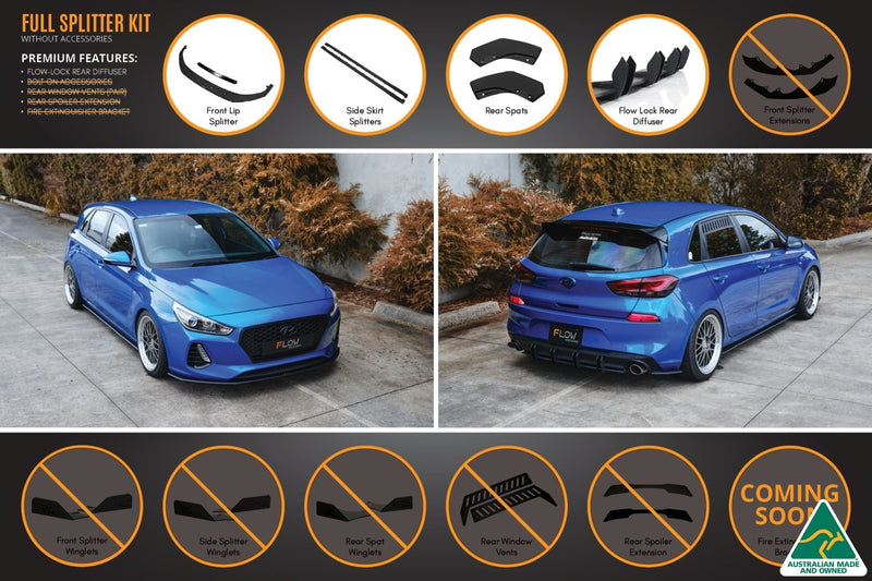 Hyundai i30 SR Hatch (2017-2018) Full Lip Splitter Set