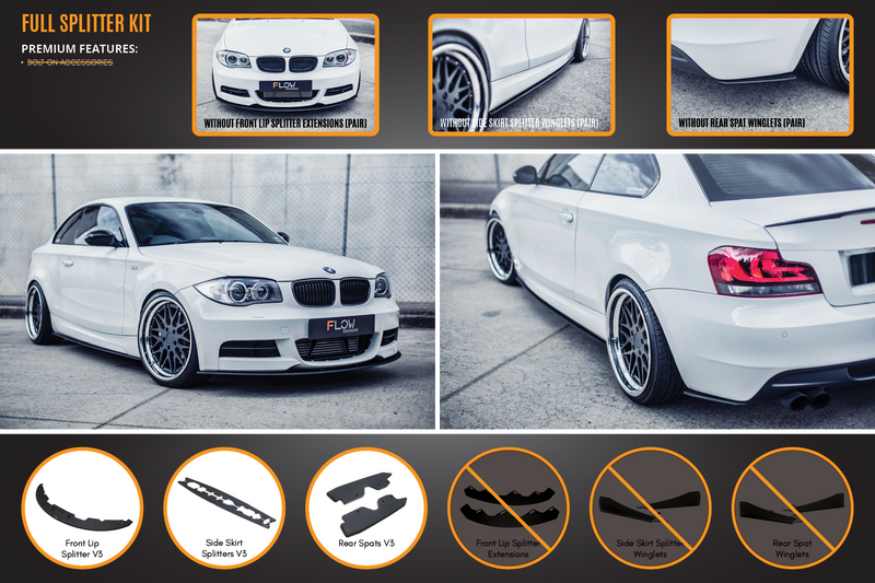 BMW 1 Series E82 M Sport Full Lip Splitter Set