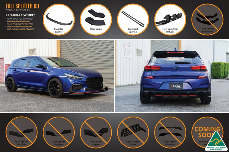 Hyundai i30 N Line Hatch PD (2018-Current) Full Splitter Lip Set