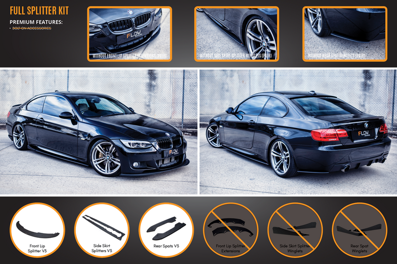 BMW 3 Series E92 M Sport Full Lip Splitter Set