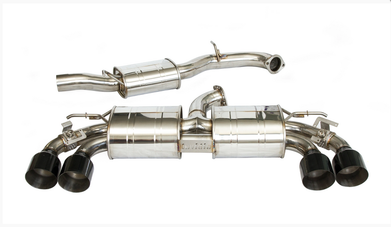 R400 "Signature Edition" Valved Cat Back Exhaust w/Round Black Tips - Volkswagen Golf R MK7.5