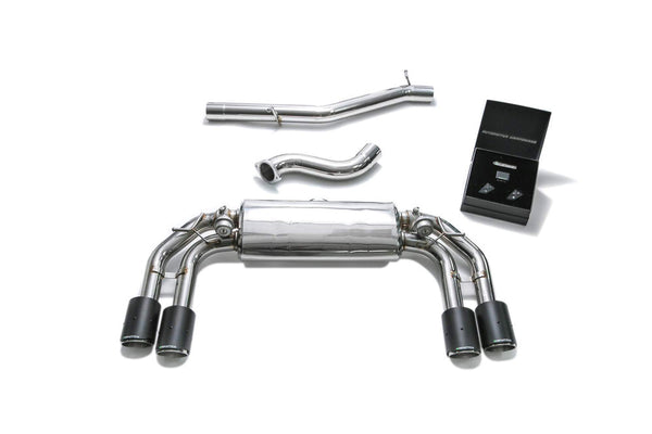 ARMYTRIX Stainless Steel Valvetronic Catback Exhaust System Quad Carbon Tips Volkswagen Golf R MK7.5 16-19