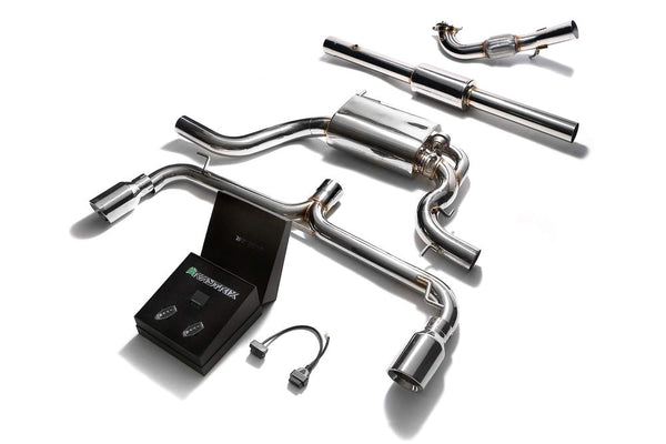 ARMYTRIX Stainless Steel Valvetronic Catback Exhaust System Dual Chrome Silver Tips Volkswagen Scirocco R 2.0TSI 09-19