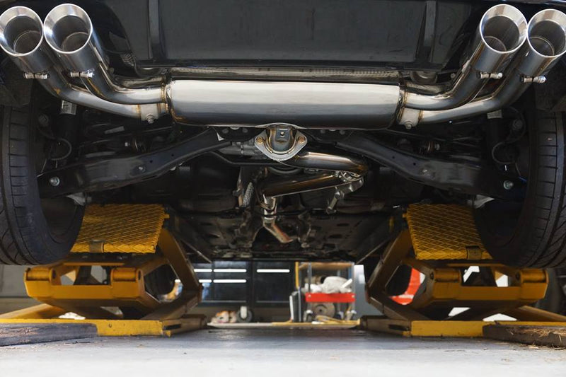 ARMYTRIX Stainless Steel Valvetronic Catback Exhaust System Quad Carbon Tips Volkswagen Golf R MK7 14-16