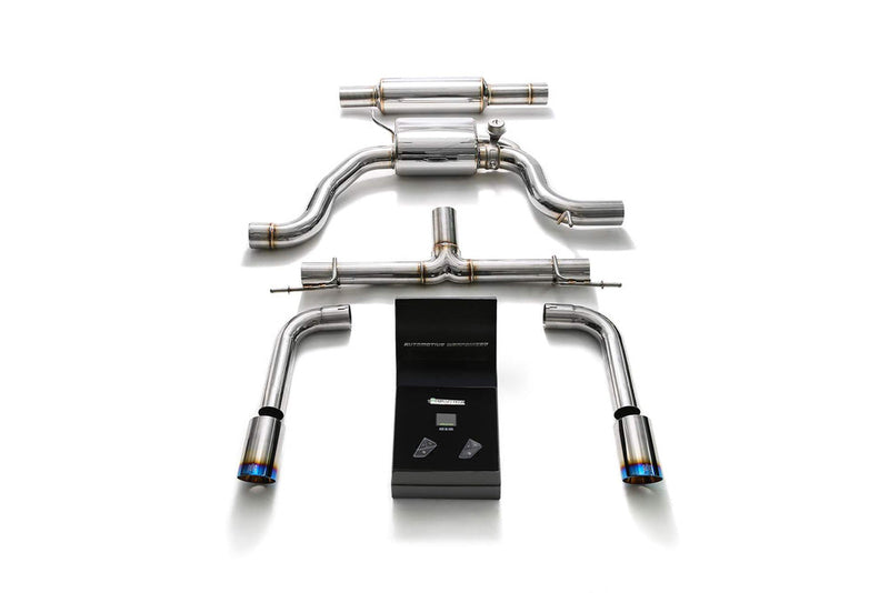 ARMYTRIX Stainless Steel Valvetronic Catback Exhaust System Dual Blue Coated Tips Volkswagen Golf | GTI MK7 14-18