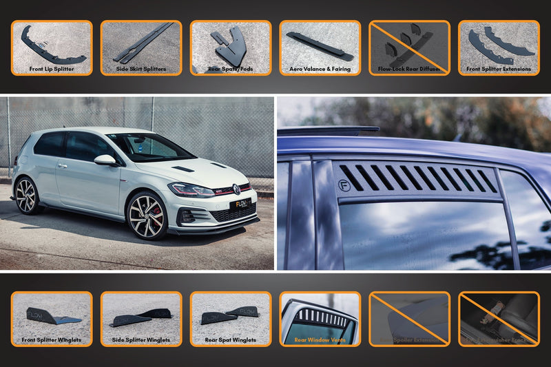 Volkswagen Golf MK7.5 GTI Full Lip Splitter Set with Rear Valance & Fairing